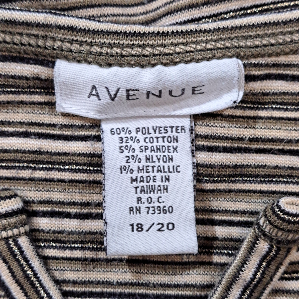 Avenue Metallic Striped Knit Top